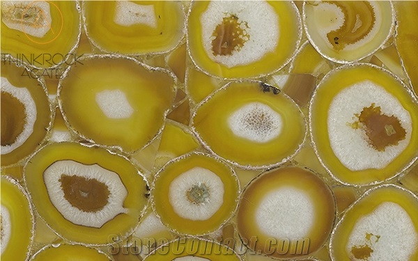 Agate Yellow Semiprecious Stone Slabs