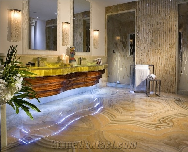 Agri Honey Onyx Slab Marble Slabs Hotel Room Wall