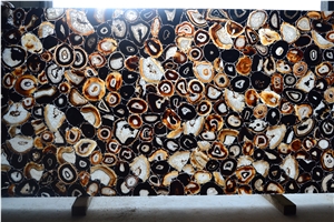 Black Agate Slab/Gemstone Tile/Semi-Precious Stone