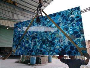 Blue Agate Gem Stone Tiles/Semi-Precious Stone Slabs/Gemstone Slabs Blue Agate Gem Stone Tiles/Semi-Precious Stone Slabs/Gemstone Slabs