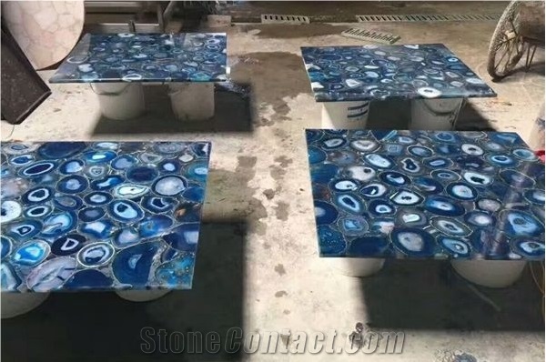 Blue Agate Gem Stone Tiles/Semi-Precious Stone Slabs/Gemstone Slabs