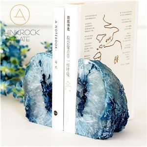 China Gemstone Semiprecious Gemstone Blue Agate Bookend