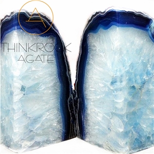 China Gemstone Semiprecious Gemstone Blue Agate Bookend