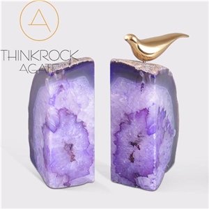 China Gemstone Semiprecious Gemstone Purple Agate Bookend