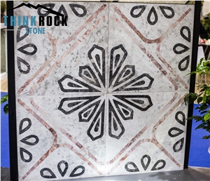 China Guangxi White Marble Water Jet Medallions