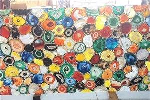Multi-Color Agate Slabs/Semi-Precious Stone Slabs/Semiprecious Tiles