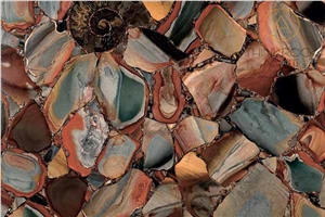 Multicolor Semiprecious Slab Gemstone Panels