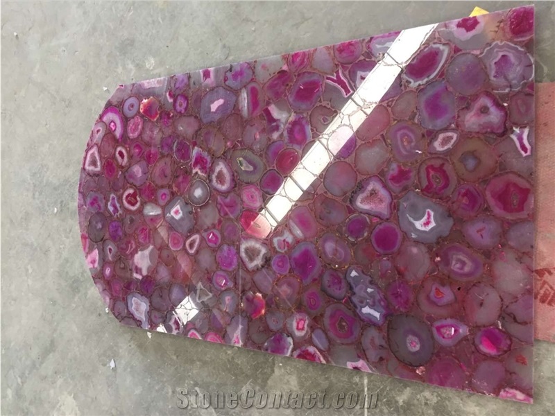 Pink Agate Gem Stone Tiles/Semi-Precious Stone Slabs/Gemstone