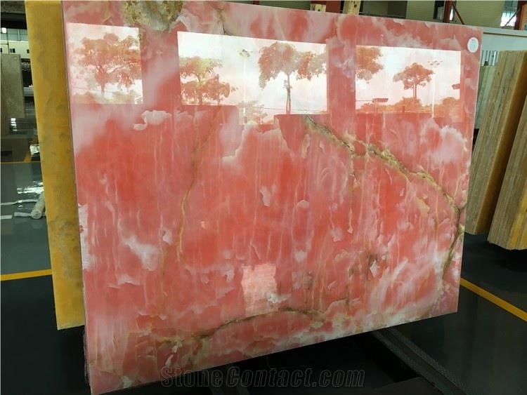 Pink Onyx Slab Tile
