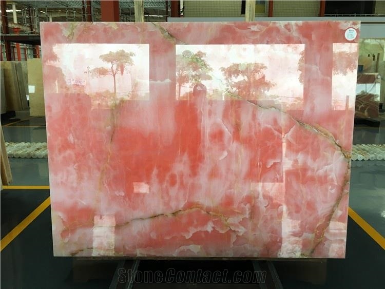 Pink Onyx Slab Tile