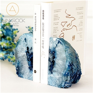 Polished Blue Semi-Precious Bookends Stone