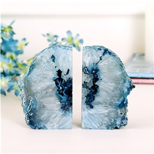 Polished Blue Semi-Precious Bookends Stone