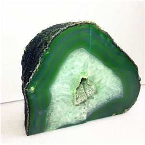 Polished Green Semi-Precious Bookends Stone