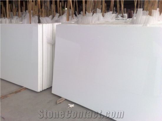 Pure White Nano White Artificial Marble Slabs Nano Crystallized Stone