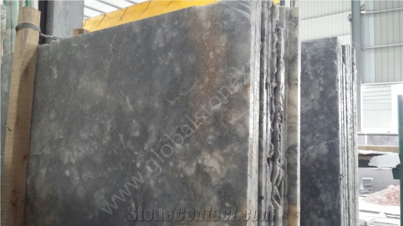 Iran Grey Alabaster Slab Translucent Hotel Decor