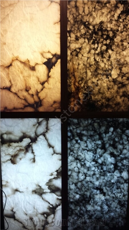 Iran Grey Alabaster Slab Translucent Hotel Decor