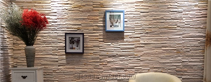 China Natural Pink Quartzite Cultured Stone Stacked Stone Veneers