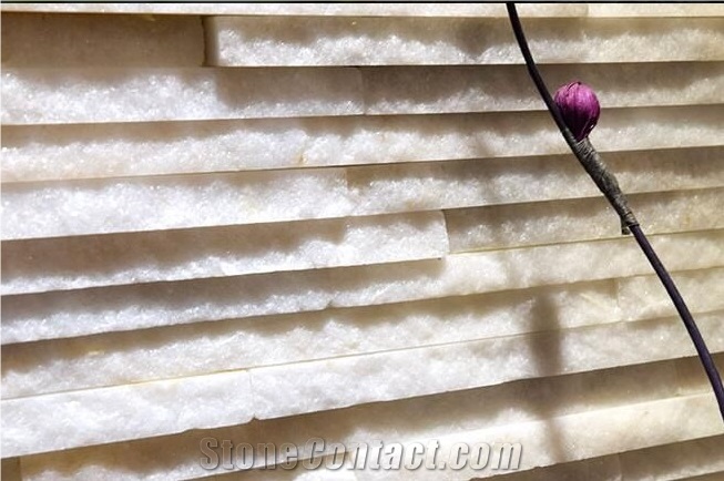 China White Quartite Veneer Stone Stacked Stone Wall Cladding