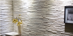 China White Quartite Veneer Stone Stacked Stone Wall Cladding