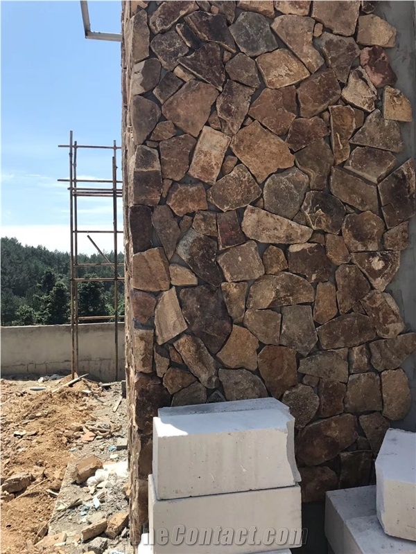 Chinese Cheap Yellow Wall Cladding;Cultural Cement Stone Veneer