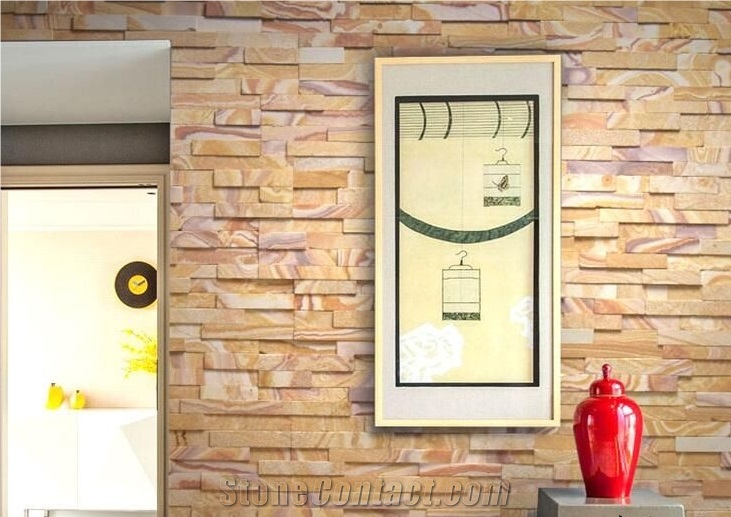 Rainbow Sandstone,Stacked Stone Veneer,Sandstone Ledger,Wall Decor