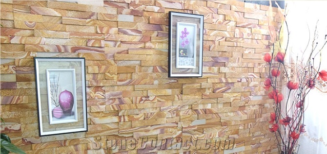 Rainbow Sandstone,Stacked Stone Veneer,Sandstone Ledger,Wall Decor