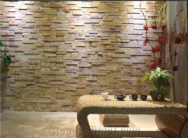 Rainbow Sandstone,Stacked Stone Veneer,Sandstone Ledger,Wall Decor