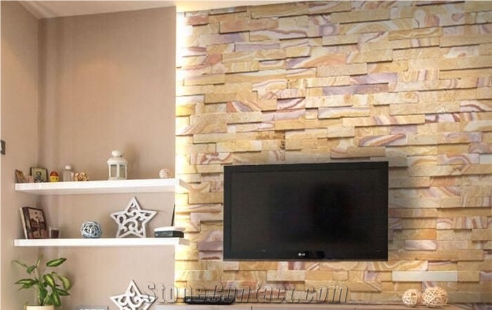 Rainbow Sandstone,Stacked Stone Veneer,Sandstone Ledger,Wall Decor