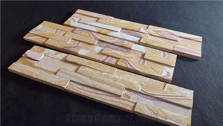 Rainbow Sandstone,Stacked Stone Veneer,Sandstone Ledger,Wall Decor