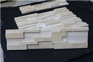Travertino Romano Split Face Ledge Stone Panel,Culture Stone Veneer, Travertino Romano Travertine Ledge Stone