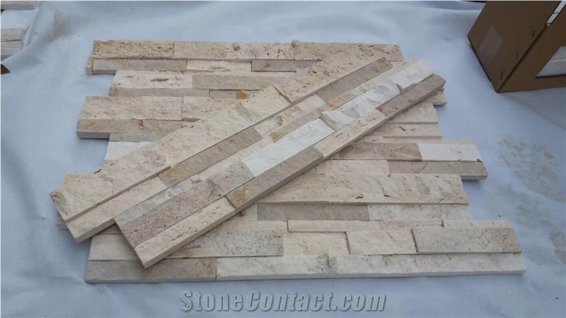Travertino Romano Split Face Ledge Stone Panel,Culture Stone Veneer, Travertino Romano Travertine Ledge Stone