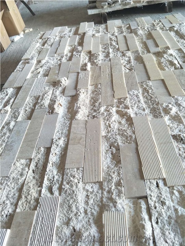Travertino Romano Split Face Ledge Stone Panel,Culture Stone Veneer, Travertino Romano Travertine Ledge Stone