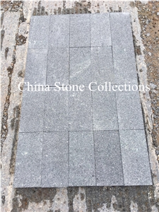 China Youxi Dark Green Granite Green Porphyry Stone Flamed Paving Tile