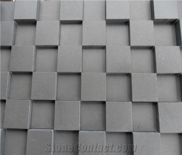 China Hainan Black Basalt Cubes & Cobble Stone