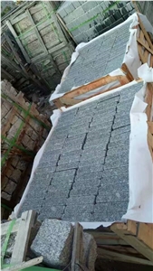 G654 Grey Black Granite Driveway Paving Cobble Cubes Stone Pavers