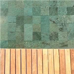 Bali Hijau Stone Swimming Pool Pavers, Sukabumi Green Tuff Pool Coping