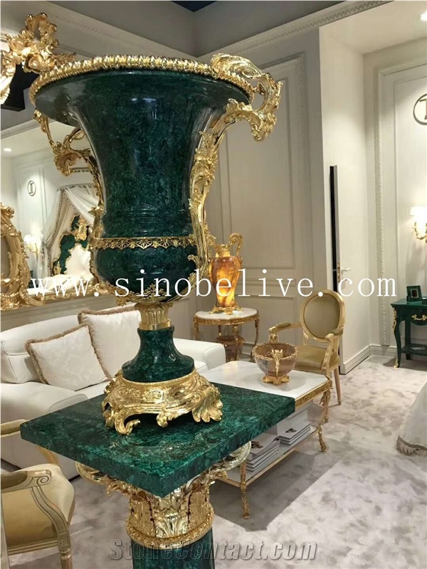 Peacock Green Semiprecious Stone Tabletops