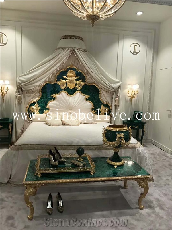 Peacock Green Semiprecious Stone Tabletops