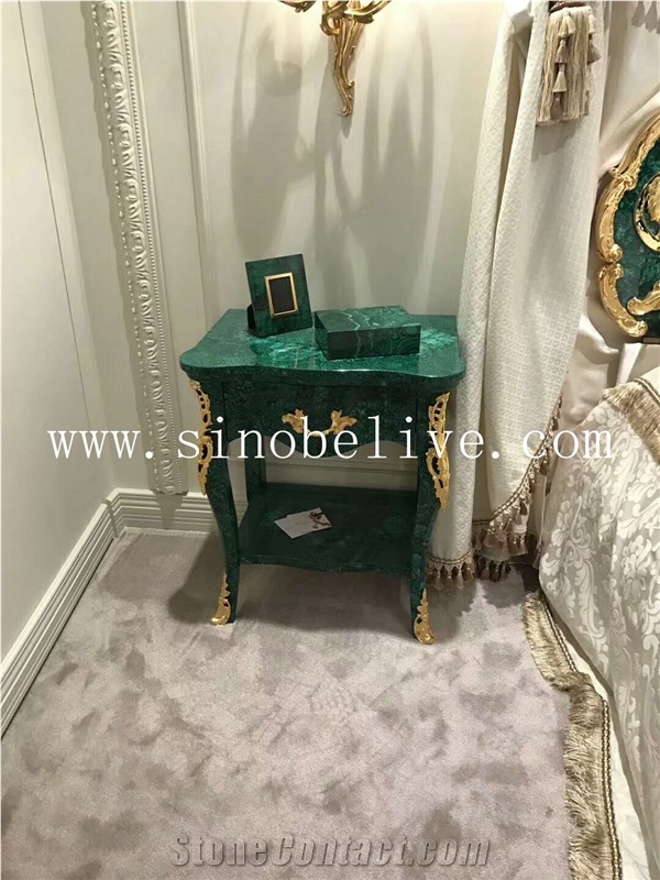Peacock Green Semiprecious Stone Tabletops