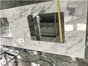22x61 Double Sink Carrara White Marble Bathroom Vanity Top Backsplash