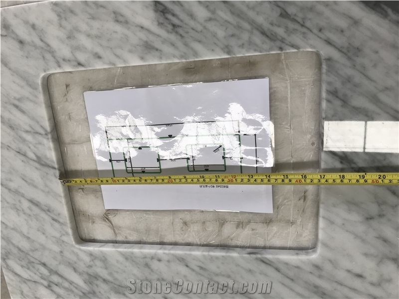 22x61 Double Sink Carrara White Marble Bathroom Vanity Top Backsplash