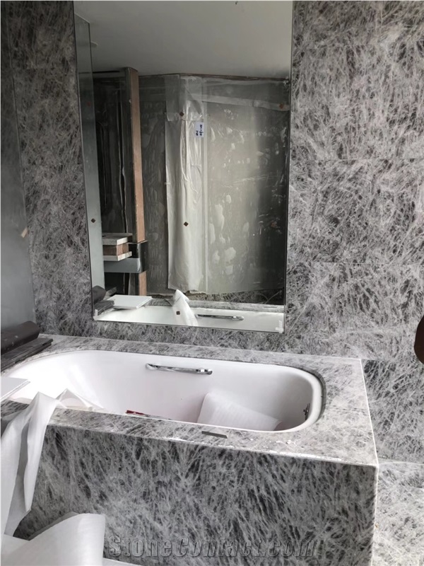 Arctic Crystallized White Marble Slabs Tiles Backsplashes Wallings