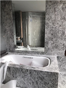 Arctic Crystallized White Marble Slabs Tiles Backsplashes Wallings