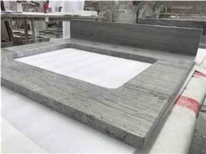 Blue Wood Wooden Grain Vein Marble Countertops,Bath Tops