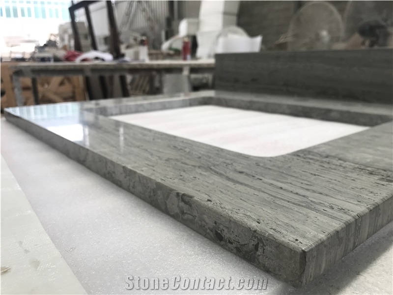 Blue Wood Wooden Grain Vein Marble Countertops,Bath Tops