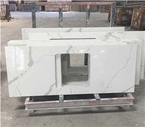 Calcatta White Artificial Marble Bathroom Vanity Tops,Bath Tops