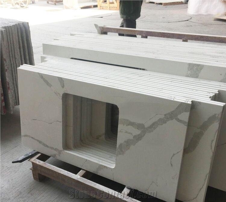 Calcatta White Artificial Marble Bathroom Vanity Tops,Bath Tops