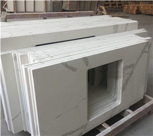 Calcatta White Artificial Marble Bathroom Vanity Tops,Bath Tops