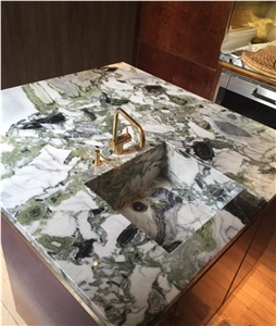 Cold Jade Ice Green White Beauty Marble Tabletops