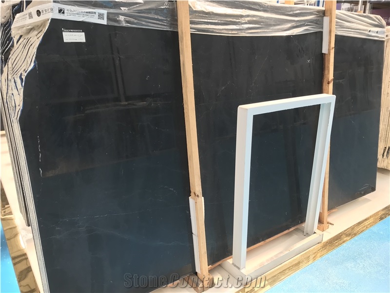 White in the Night Black Marble Slabs,Polished Tiles,Cut-To-Size